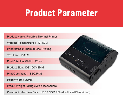 Isi Ulang COM WIFI 80mm Portbale Mini Thermal Printer Bluetooth