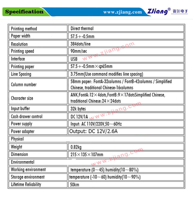 Portable Mini Thermal 2inch 58mm Receipt Printer Untuk Toko Eceran 5890k