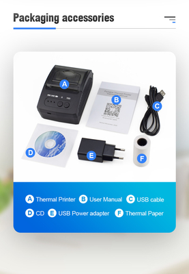 POS Portabel Thermal Direct Printer Mini Bluetooth Printer 58mm