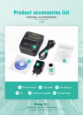 Mobile Mini Bluetooth Thermal Printer 58mm Penerimaan Tiket Pencetakan Barcode