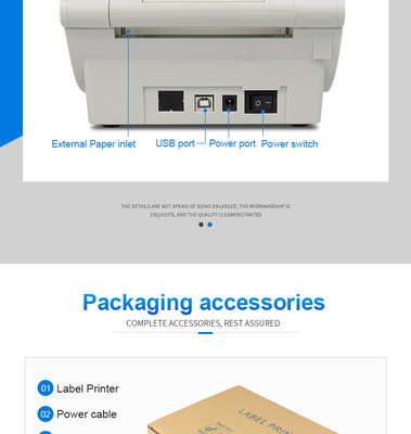 Thermal Postage Sticker Printer USB Barcode Printer Label Termal 4 inci