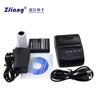 Printer Penerimaan Termal Mini Portabel Isi Ulang, Printer Saku Bluetooth 58mm
